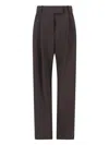 Giorgio Armani Straight Trousers With Pleats And Pockets In Blue