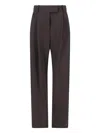 Giorgio Armani Straight Trousers With Pleats And Pockets In Blue