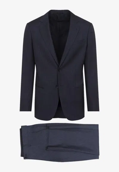Giorgio Armani Tailored Wool Suit In Blue