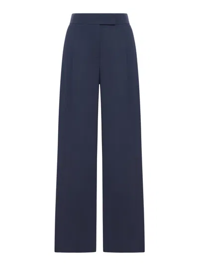 Giorgio Armani High-waisted Wool Trousers In Blue