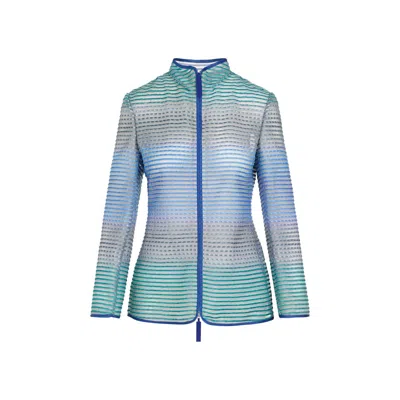 Giorgio Armani Tan Multicolored Polyester Blazer For Women | Ss24