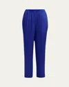 Giorgio Armani Tapered Double Satin Pants In Blue