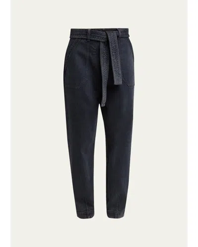 Giorgio Armani Tapered Stretch Denim Jeans In Blue