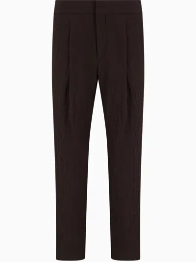 Giorgio Armani Tapered Trousers In Brown