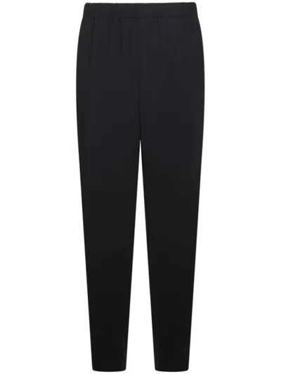 Giorgio Armani Tapered Trousers With Elastic Waistband And Pockets In Black