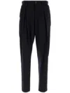 Giorgio Armani Tapered Wool Trousers In Blue
