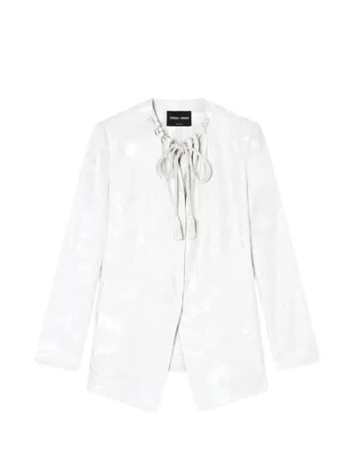 Giorgio Armani Tassel-detail Drawstring Jacket In White
