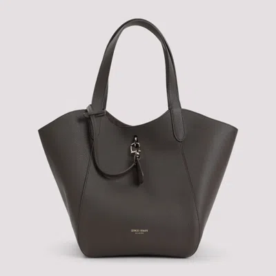 GIORGIO ARMANI TAUPE LOGO TOTE