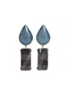Giorgio Armani Teardrop-rectangular Stone Clip-on Earrings In Multi