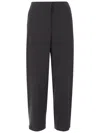 Giorgio Armani Dark Grey Cady Trousers In Black