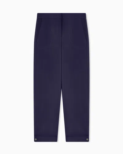 Giorgio Armani Technical-cady Straight Trousers In Blue