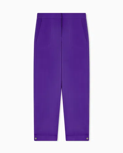 Giorgio Armani Technical-cady Straight Trousers In Purple