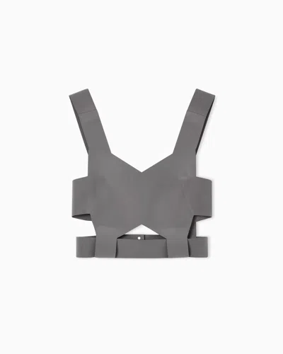 Giorgio Armani Technical Cady Top In Gray