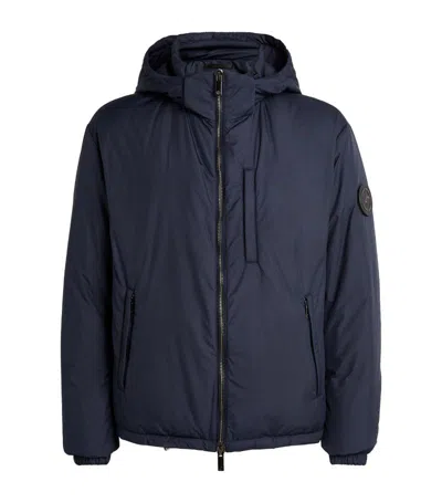 Giorgio Armani Technical Down Blouson Jacket In Blue