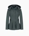 Giorgio Armani Technical Silk Hooded Pea Coat