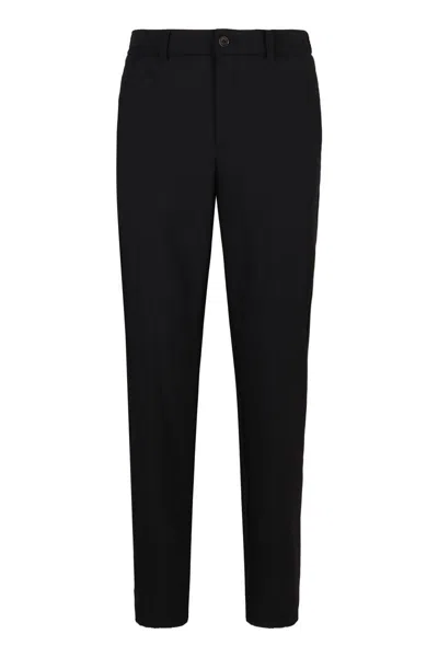 Giorgio Armani Rhinestoned Wool Tuxedo Trousers In Black