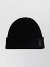 Giorgio Armani Textured Beanie With Turned Up Brim In Black