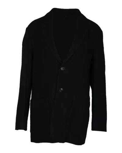 Giorgio Armani Navy Blue Wool Jacket In Black