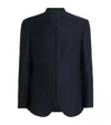 Giorgio Armani Textured Bomber Jacket In Blue