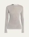 Giorgio Armani Textured Cashmere-blend Knit Top In Silver