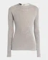 Giorgio Armani Textured Cashmere-blend Knit Top In Silver