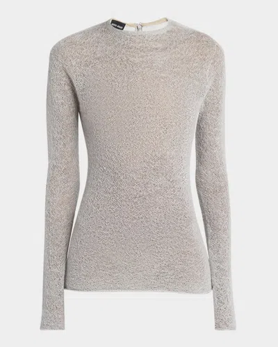GIORGIO ARMANI TEXTURED CASHMERE-BLEND KNIT TOP