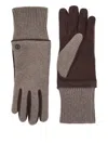 Giorgio Armani Textured Cashmere Gloves In Brown