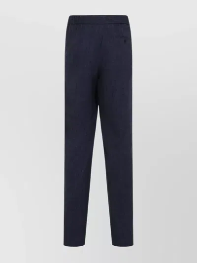 Giorgio Armani Textured Fabric Wool Blend Trousers In Blue
