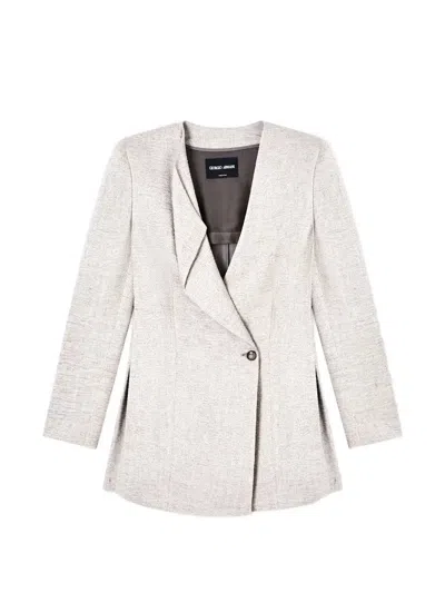 Giorgio Armani Textured Jacket In Neutral