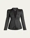 Giorgio Armani Textured Jersey Jacquard Single-breasted Blazer In Black