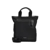 Giorgio Armani Small Shopper Bag In Recycled Nylon And Pebbled Leather In Black