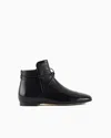 Giorgio Armani Textured Patent-leather Ankle Boots