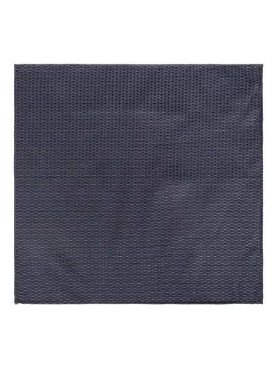 Giorgio Armani Textured Pocket Square In Blue