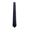 Giorgio Armani Textured Pointed-tip Silk Tie In Black