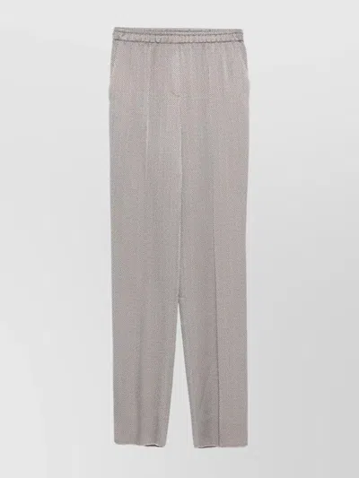 Giorgio Armani Textured Straight Leg Trousers In Gray