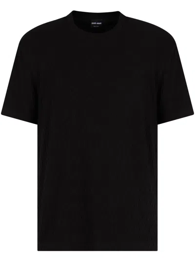 Giorgio Armani Textured T-shirt In 黑色