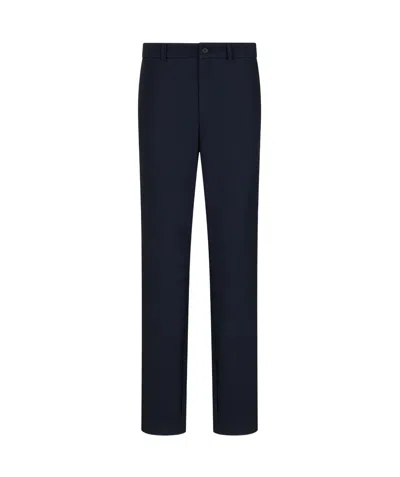 Giorgio Armani Textured Tailored Pants In Blue