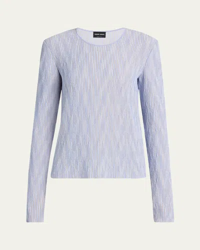 Giorgio Armani Textured Tie-dye Sweater In Light Purple