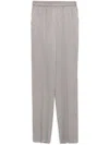 Giorgio Armani Textured Trousers With Elasticated Waistband In Gray