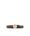 Giorgio Armani Thin Round Buckle Retro Fashion Belt In Green