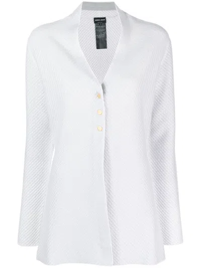 Giorgio Armani Three Button Cardigan In Blue