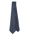 Giorgio Armani Herringbone-patterned Silk Tie In Blue