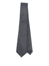Giorgio Armani Geometric-pattern Silk Tie In Black