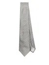 Giorgio Armani Geometric-print Tie In Grey