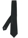Giorgio Armani Striped Textured Tie In Black