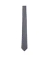 Giorgio Armani Herringbone Print Silk Tie In Black