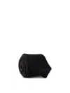 Giorgio Armani Smooth Texture Tonal Stitching Slim Tie In Black