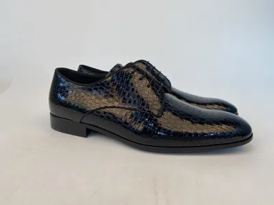 Giorgio Armani Tie Derby Shoes In Black