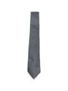 Giorgio Armani Chevron-patterned Silk Tie In Gray