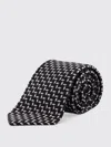 Giorgio Armani Geometric-pattern Silk Tie In Black